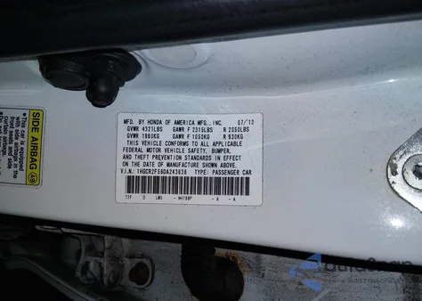 2013 Honda Accord Sport z USA, uszkodzony, nr VIN 1HGCR2F58DA243638
